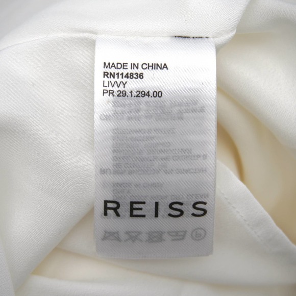 REISS Livvy Open Back Midi Dress Size 6 White Sleeveless Mock Neck 0152 - Picture 7 of 16